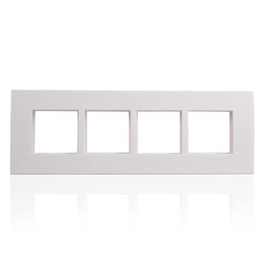 Anchor Penta Plastic Surround Grid Plate | 8 Module | Glossy White Finish | Switch Covering Plate | Switch Panel | Faceplate