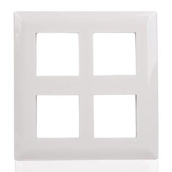 Schneider Livia 8 Module Grid Cover Frame | Square Shape | White Colour | Switch Board Cover Plate | Switch Panel | Faceplate