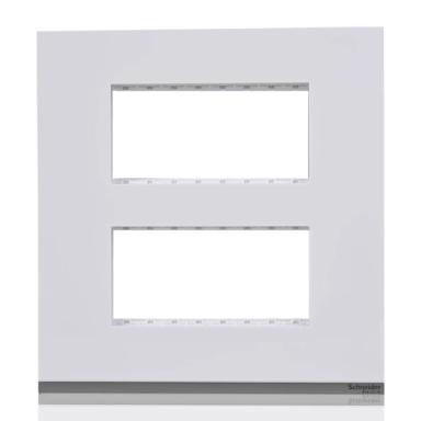 Schneider Unica 8 Module Plastic Surround Grid Switch Plate | White Colour | Cover Plate | Switch Board Cover | Switch Panel 