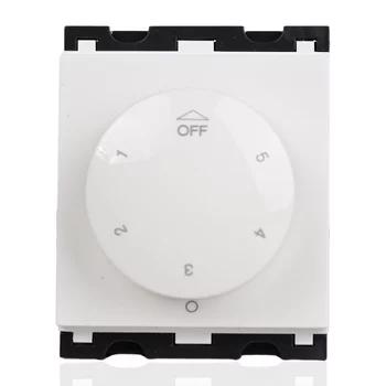 Norisys Cube Fan Regulator | Round Knob | 2 Module | Glossy Frost White Finish | Fan Speed Controller | Speed Adjuster  