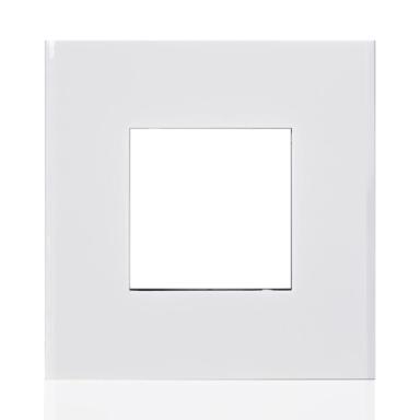 Norisys Cube  2 Module Grid Plate | Glossy Cube | Frost White Finish | Cover Plate | Switch Board Cover | Switch Panel  