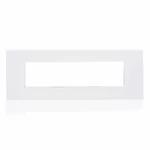 Norisys Cube 6 Module Flat 5 Frost Switch Cover White Colour Plate | Size 8X3 cm | Glossy Cube | Switch Plate | Wall Plate