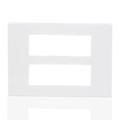 Norisys 5 Grid Plate | Glossy Cube Finish | 12 Module | Frost White Colour | Switch Plate | Switch Board Cover | Outlet frame