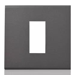 Norisys Cube 1 Module Flat Switch Plate | Quartz Grey Colour | Matt Finish | Sleek Design | Switch Cover | Switch Panel 