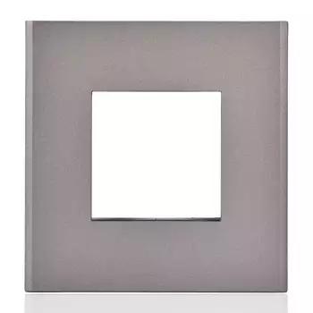 Norisys Cube Flat 5 Cover Plate | Quartz Grey Matt Finish | 2 Module | Switch Panel | Front Plate | Cover Frame | Wall Cover