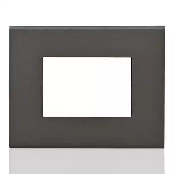 Norisys Cube Flat 5 Cover Plate | 3 Module Plate | Quartz Grey Colour | Switch Plate | Switch Board Cover | Switch Panel