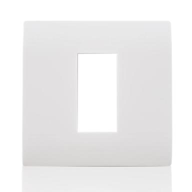 Norisys Square 1 Module Smart Plate | 3 X 3 Shine Square | Frost White Finish | Cover Plate | Switch Panel | Grid Plate 