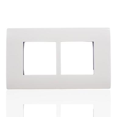 Norisys Shine Square Shape Grid Plate | Frost White Finish | 4 Module | Switch Plate | Switch Board Cover | Luxurious Look