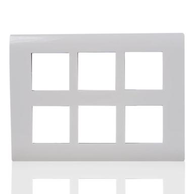 Norisys Square Smart Frost Grid Plate | 12 Module Plate | White Colour | Cover Plate | Switch Board Cover | Switch Panel 