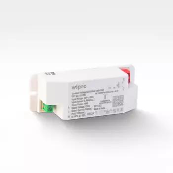 Wipro 2 Amp LED Strip Driver | Indoor Outdoor Use | 24W Power Output | 800 lm | IP20 Certification | 230V Input | Surge Protection | Power Converter | Multi-Purpose Use