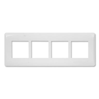 Havells 8 Module Coral (H) Cover Plate | White Wall Cover Plate | Dust Free Glossy Finish | Anti Fingerprint Coating | Flame Retardant Electrical Frame