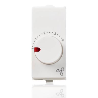 Goldmedal Nixon 4 Step Fan Regulator 1 Module | White Colour | Round Knob | 4 Plus 1 Speed Level | Fan Speed Control Regulator