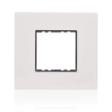 Goldmedal Air A3 Plastic Grid Plate | 2 Module | Absolute White Finish | Switch Panel | Switch Board Cover Plate | Switch Cover