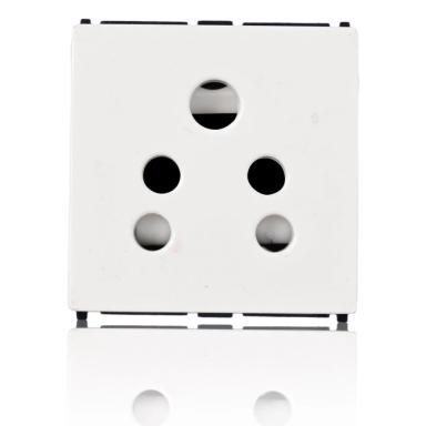 Goldmedal Air Socket | Absolute White Finish | 2 Module | 6 Amp | Power Socket | Connector Socket | Plug Point | Power Supplier