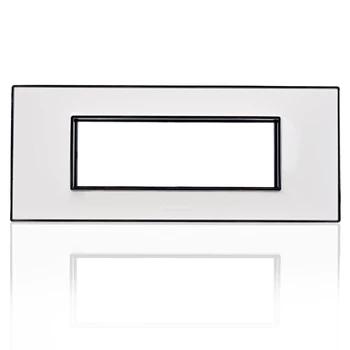 Goldmedal Wega Grid Plate | White Colour | 6 Module | Sleek Design | Switch Plate | Cover Plate | Switch Panel | Faceplate