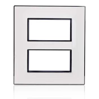 Goldmedal Wega Switch Cover Plate | 8 Module | Absolute White Finish | Switch Panel | Switch Board Cover Plate | Wall Plate