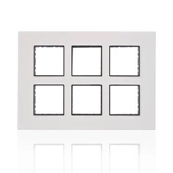 Goldmedal Air A3 Plastic Surround Grid Plate | 12 Module | Absolute White Finish | Switch Cover Plate | Wall Cover Plate