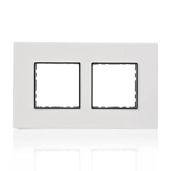 Goldmedal Air A3 Grid Plate | 4 Module | Absolute White Finish | Smart Plate | Switch Board Cover | Switch Panel | Faceplate