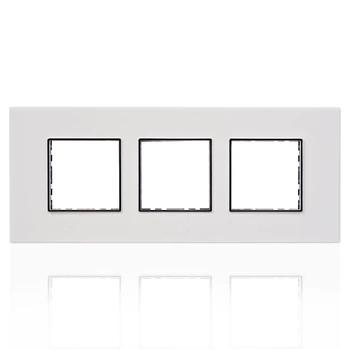 Goldmedal Air A3 Grid Stylish Plate | 6 Module | Absolute White Finish | Glossy Design | Switch Panel | Switch Cover Plate