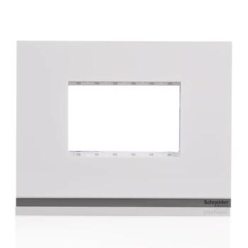 Schneider Plastic Surround Grid Plate | 3 Module | White Colour Cover Plate | Switch Board Cover | Switch Panel | Switch Cover