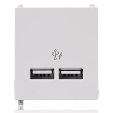 Schneider USB Charger Socket Outlet | 2.1 Amp | 2 Module | White Colour Power Supply Socket | Charging Outlet | Charging Brick