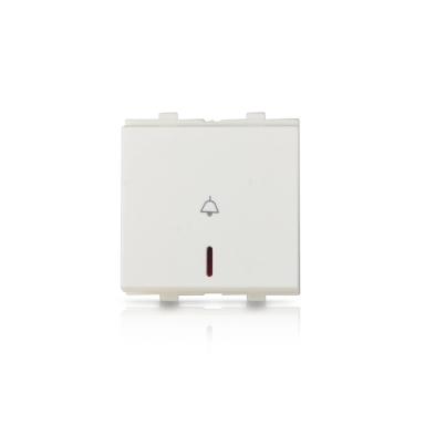 Anchor Neon 2 Module 6 Amp Bell Push Switch | White | Long Lasting Bell Switch | Built-In Neon Indicator | High Grade Polycarbonate | Flame Retardent 