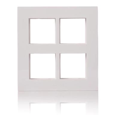 Anchor Penta 8 Module Vertical Grid Plate | Glossy White Finish | Switch Plate | Switch Board Cover | Switch Panel | Wall Plate