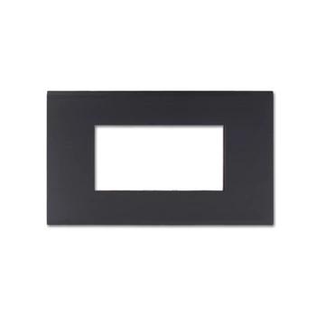 Norisys Cube 5X3 4 Module Solid Aluminum Plate | Black | Flame Retardant Wall Plate | Anti-Fingerprint Black Coating | Anti-Rust Property