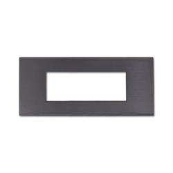 Norisys Cube 8X3 6 Module Switch Cover Plate | Charcoal Black Aluminium Panel | Metal Faceplate for Electrical Switches | Thermoset Material