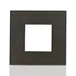 Norisys Solid Glass Grid Plate | 2 Module | Glossy Metal Grey Finish | Switch Panel | Switch Board Cover Plate | Faceplate