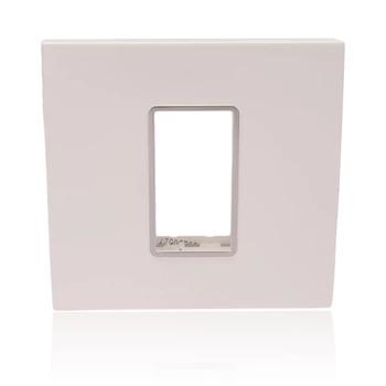 Anchor Penta Cover Plate With Chrome Collar | 1 Module | Glossy White Finish | Switch Plate | Switch Board Cover | Wall Cover