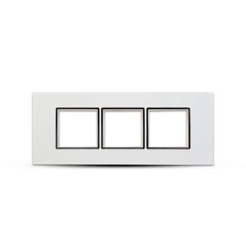 Anchor 6 Module Plate With Chrome Collar | Combined Plate | Rectangular Plate | Cover Plate | Faceplate | High Grade Polycarbonate | Flame Retardent | Resistance to Corrosion