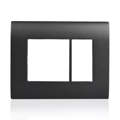 Norisys Square Switch Cover Plate | 3 Module | Graphite Grey Matt Finish | Switch Panel | Switch Board Cover Plate | Wall Plate