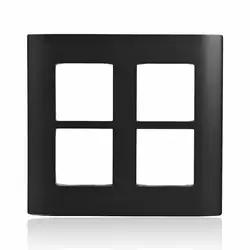 Norisys Square Grid Plate | Graphite Grey Finish | 8 Module | Switch Board Cover | Switch Panel | Luxurious Look | Slotted Plate