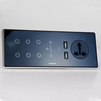 Goldmedal 6 Module I-Touch Wifi 240V Panel | 6 Switch,Fan Regulator | 6 Amp Socket And Twin Usb | Home Automation | Works With App-Amazon Alexa,Google Assistant