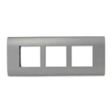 Norisys Square 6 Module Cover Plate | Flame Retardant Wall Plate | Ice Silver Electrical Faceplate | High Quality Material | Polycarbonate Material