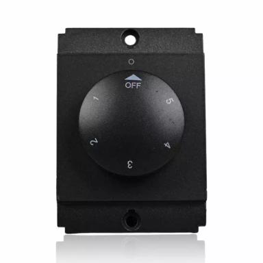 Norisys Square Fan Regulator | 2 Module | Graphite Grey Finish | Round Knob | 5 Speed Levels | Fan Speed Controller | Fan knob