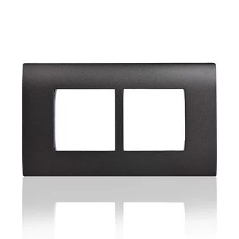 Norisys Square Cover Plate | 4 Module Plate | Graphite Grey Matt Finish | Smart Plate | Switch Board Cover | Switch Panel