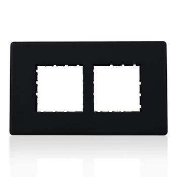 Havells 4 Module Surround Grid Plate | Velvet Black Finish | Switch Panel | Switch Board Cover Plate | Stylish Wall Cover Plate