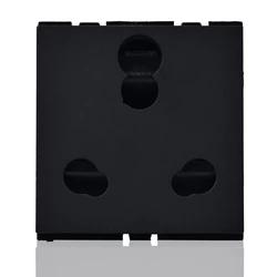 Havells 3 Pin Power Socket | 6-16 Amp | Fabio Carbon Finish | Velvet Black Colour | Power Point | Modern Socket For Home