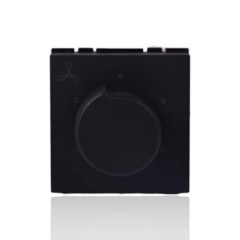 Havells 5 Steps Fan Speed Regulator | Fabio Carbon Finish | Velvet Black Colour | 2 Module | Fan Controller | Modern Interiors