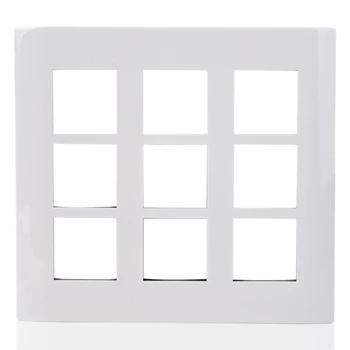 Norisys Square Cover Plate | 18 Module | Switch Plate | Switch Board Cover | Switch Panel | Frost White Finish | Wall Plate