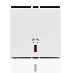 Havells Mega Bell Push Switch With Indicator | 2 Module | 10 Amp | White Colour | Door Bell Switch | Ring Bell Button