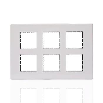 Havells Plastic Surround Grid Plate | White Colour | 12 Module | Durable Switch Plate | Switch Board Cover Plate | Grid Panel