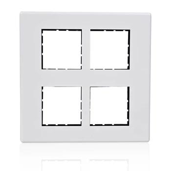 Havells Vertical Front Plate | 8 Module | White Colour | Switch Panel | Switch Board Cover Plate | Grid Plate | Surround Frame