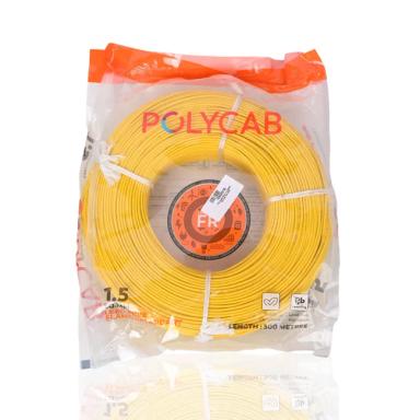 Polycab FRLF 1.5 Sqmm Yellow 300 meter Wire | PVC Insulated Industrial Cable | 1100V | Single Core | Fire Retardant Wire