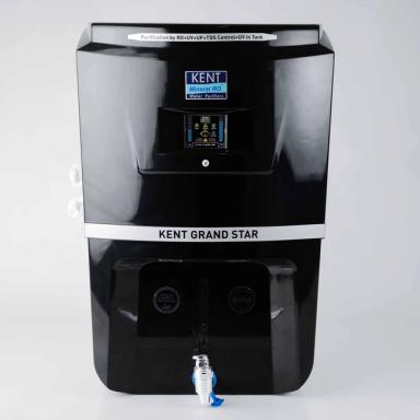 Kent Grand Star ZWW Black Water Purifier | TDS Controller | Desalination RO System | Auto-Flush | Elegant Black Finish | 60W | 230V