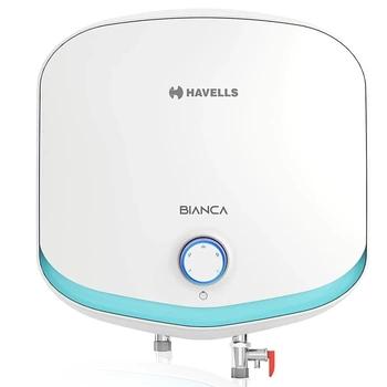 Havells Bianca Storage Water Heater | 25L | White And Blue Colour | 2000W | Whirl Flow Technology | 5 Star | Rectangular Shape