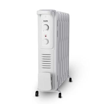 Glen 7012 Oil Radiator Heater 13 Fin | 2000W| White Colour | 3 Heat Settings | Adjustable Thermostat | Even Heat Distribution