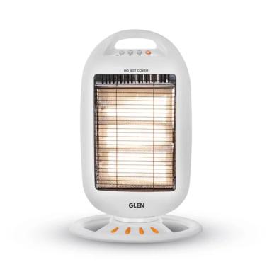 Glen 7016 Carbon Heater | 1200W | Black Colour | 3 Heat Settings | Child Safety Mesh | Noiseless Operation | Indoor Heater